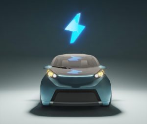 Electric vehicle battery pack showing performance metrics and energy efficiency indicators