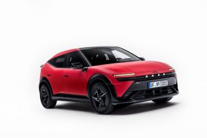 Hyundai IONIQ 3 compact electric aero hatch, front three-quarter view. Official Hyundai Motor Europe press photo.