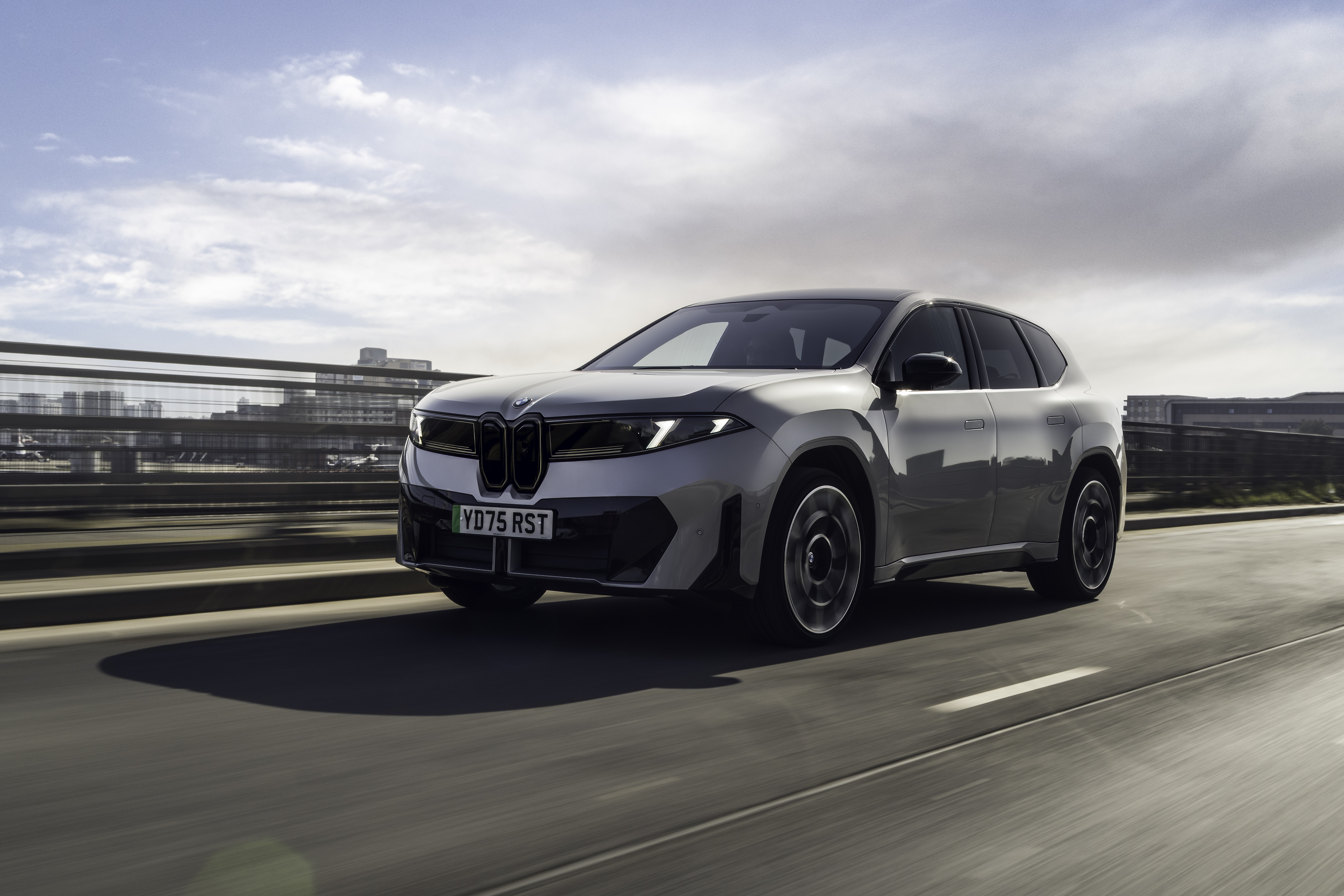 BMW iX3 40, a Neue Klasse electric SUV, in an exterior press photo