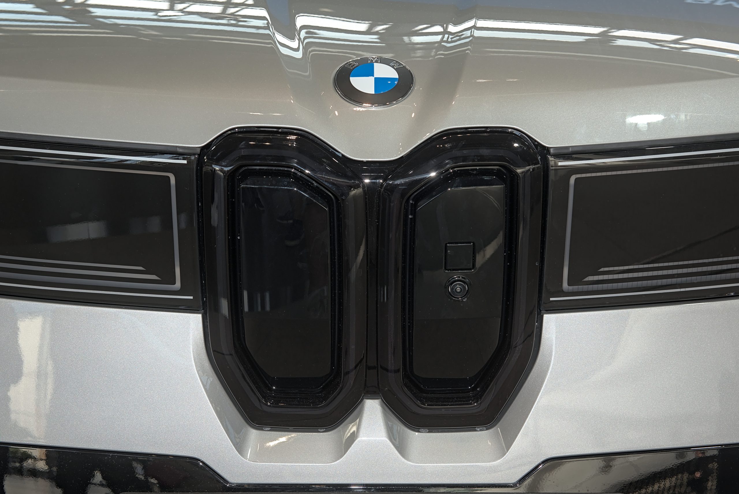 Rear three-quarter view of the new BMW iX3 Neue Klasse electric SUV at BMW Welt Munich