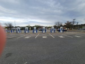 EVgo DC fast-charging stalls at Menlo Park Mall in New Jersey, one of Regency Centers grocery-anchored retail sites