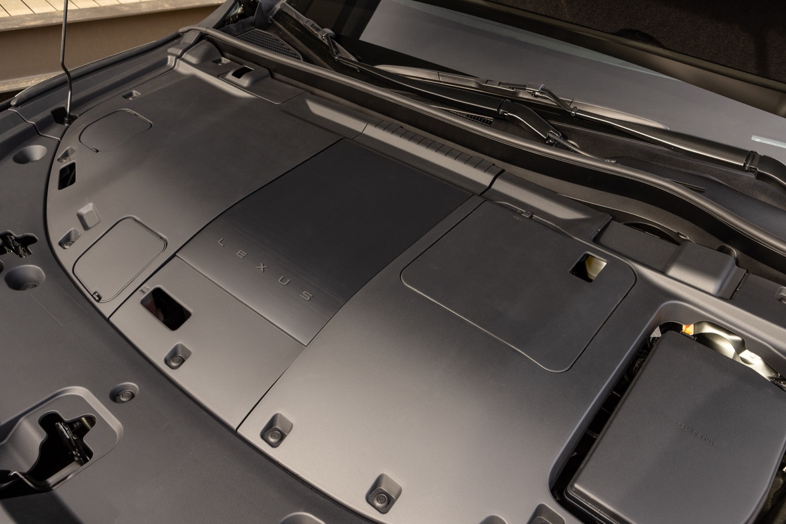 Front trunk storage under the hood of the 2027 Lexus TZ