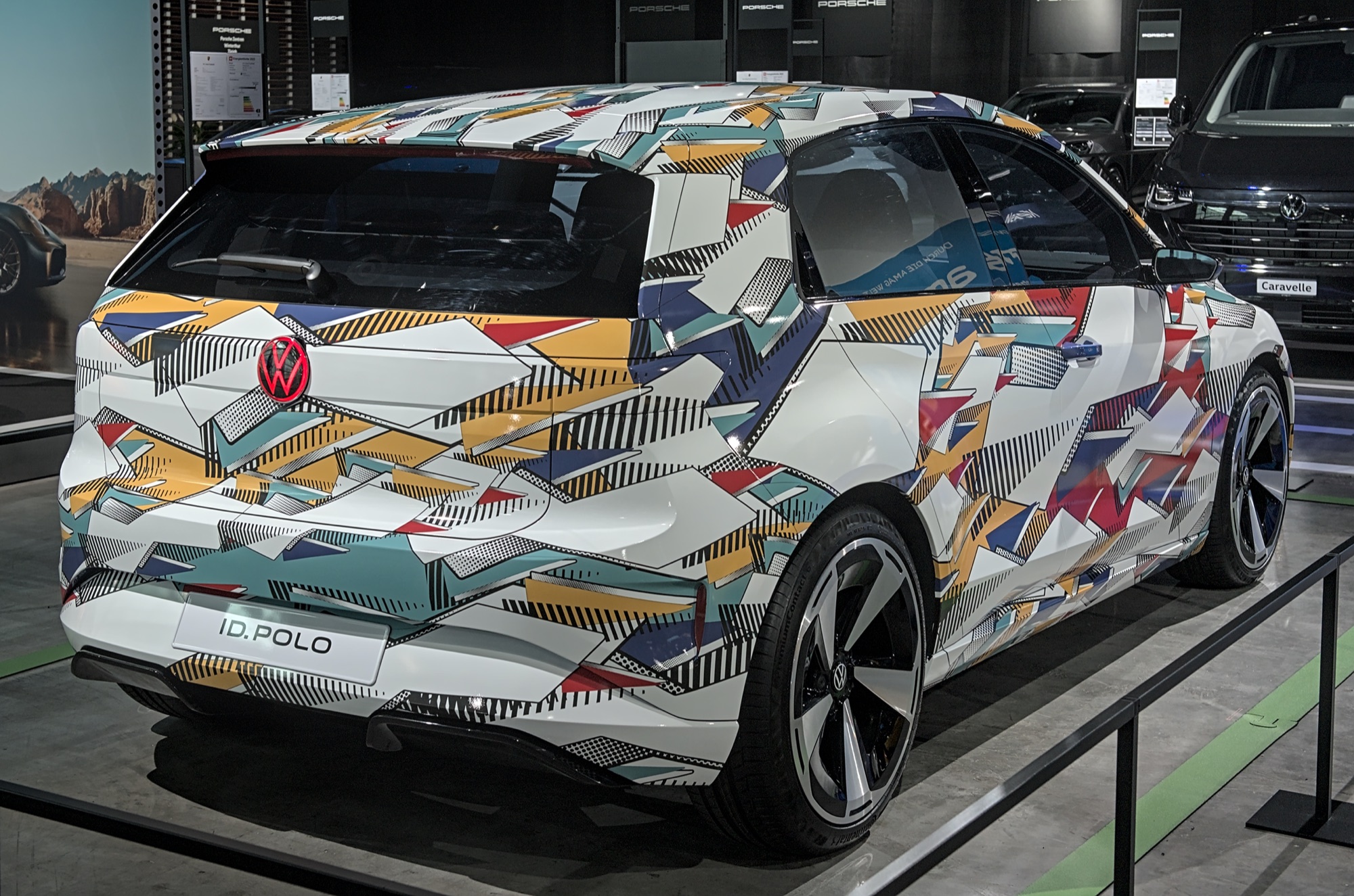Rear view of the Volkswagen ID.Polo electric hatchback