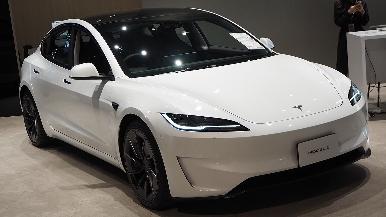 2024 Tesla Model 3 Highland Performance all-wheel drive in a showroom